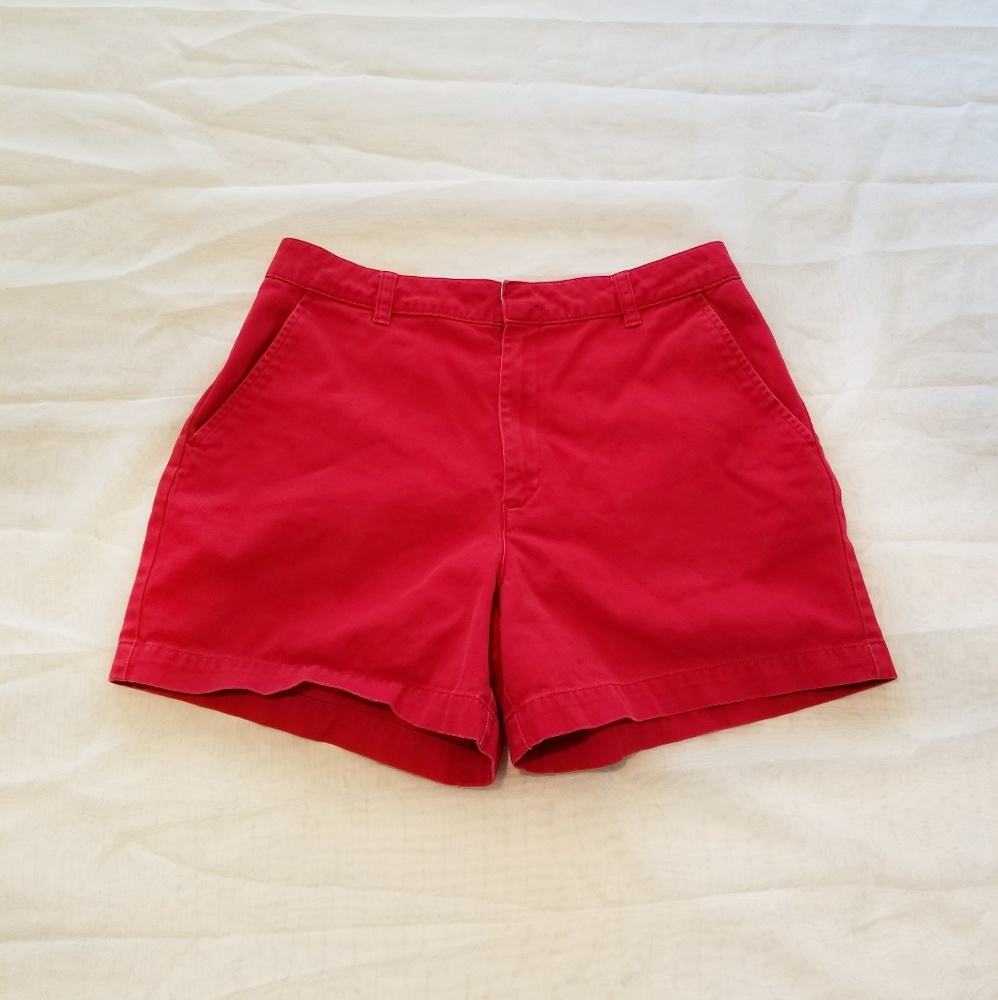 High waisted red Tommy Hilfiger shorts